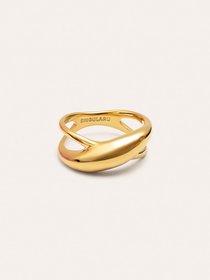 Ariel Stainless Steel Gold Ring 