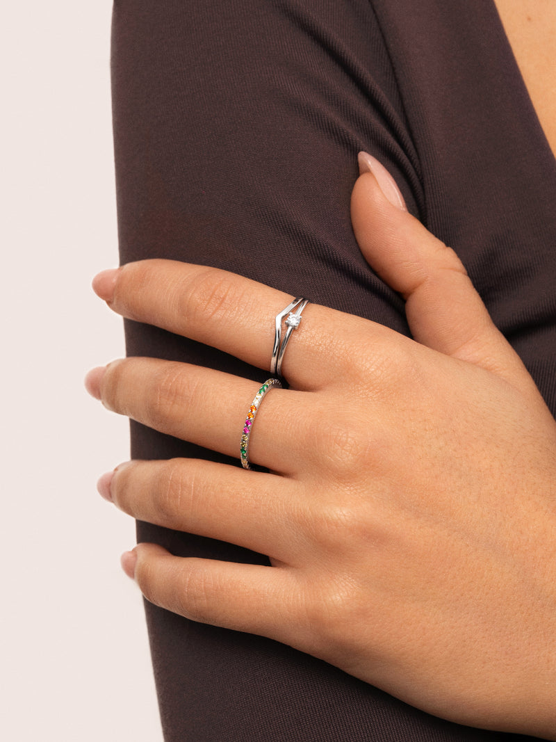 Cleo Colors Ring Silber