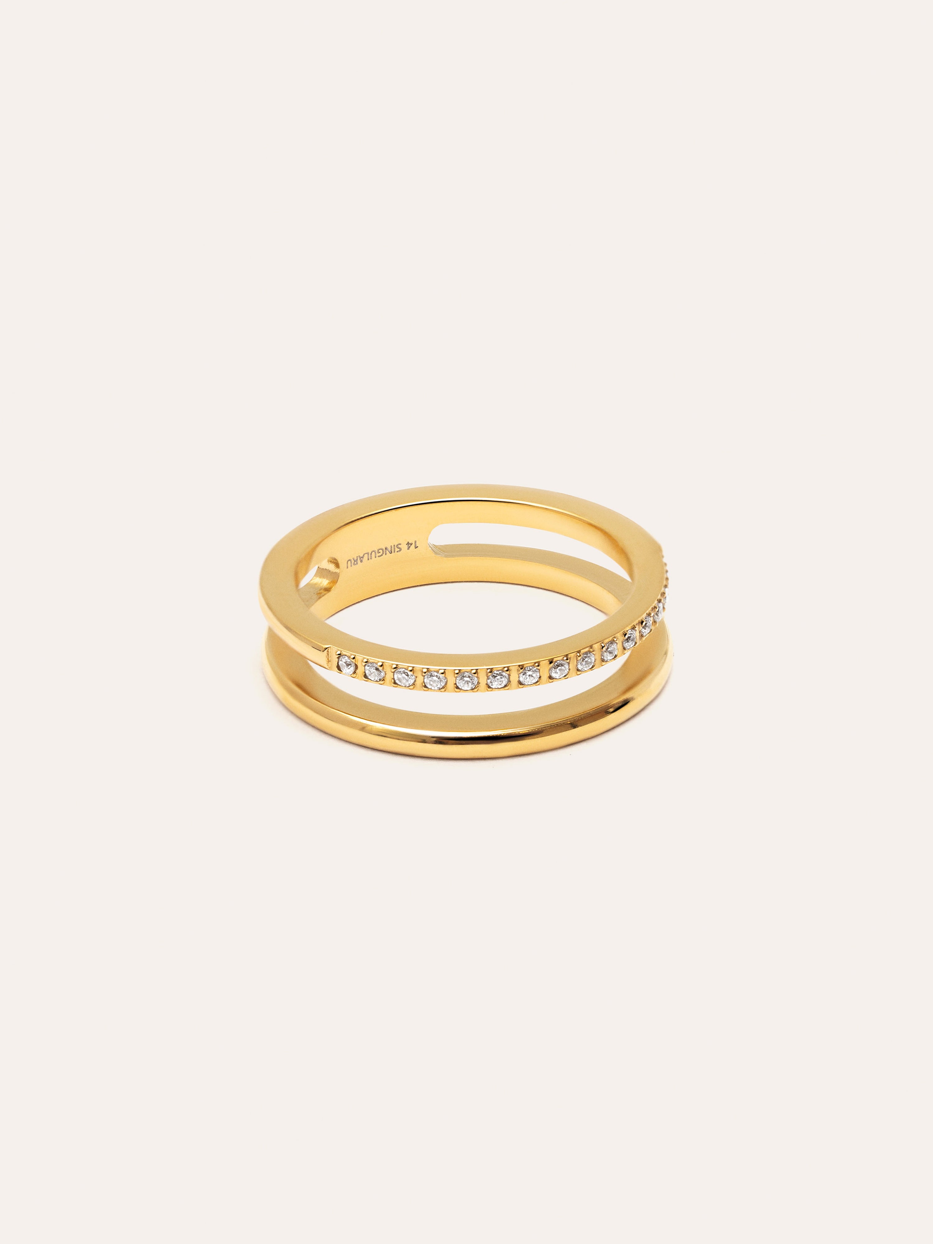 Bibiana Stainless Steel Gold Ring 