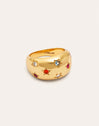 Bomb Color Stars Ring, vergoldet