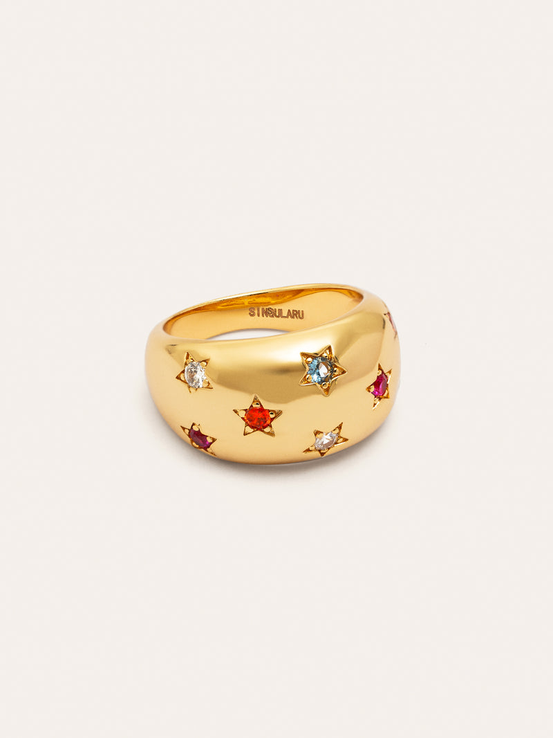 Bague Bomb Color Stars Plaqué Or