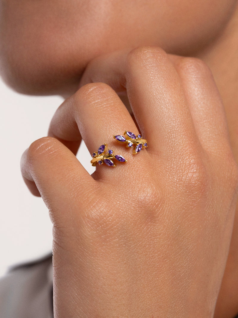 Bague Bougainvillier Argent Plaqué Or