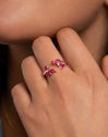 Anillo Buganvilla Raspberry Baño Oro Rosa