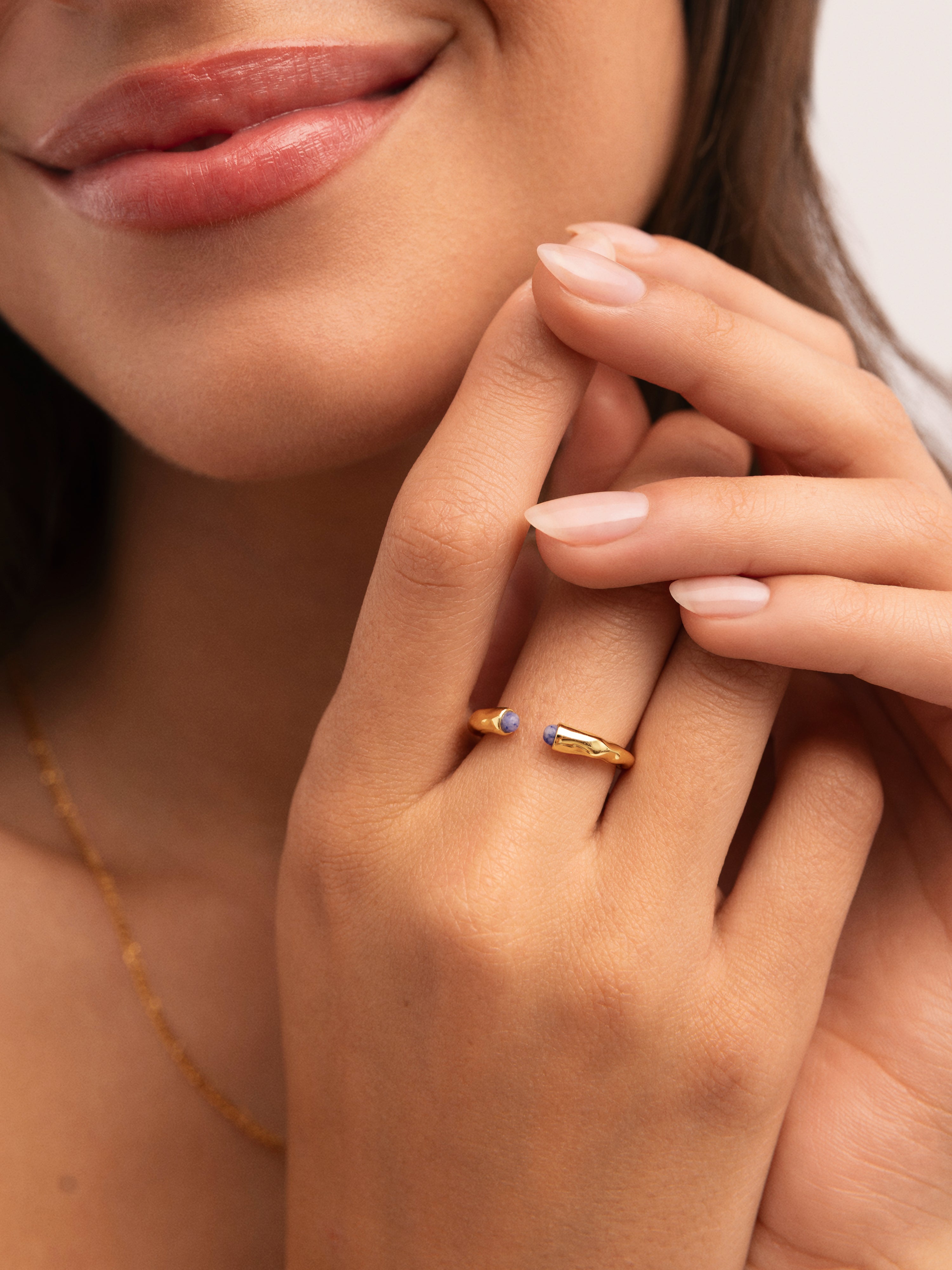 Cane Kyanite Gold-Plated Ring