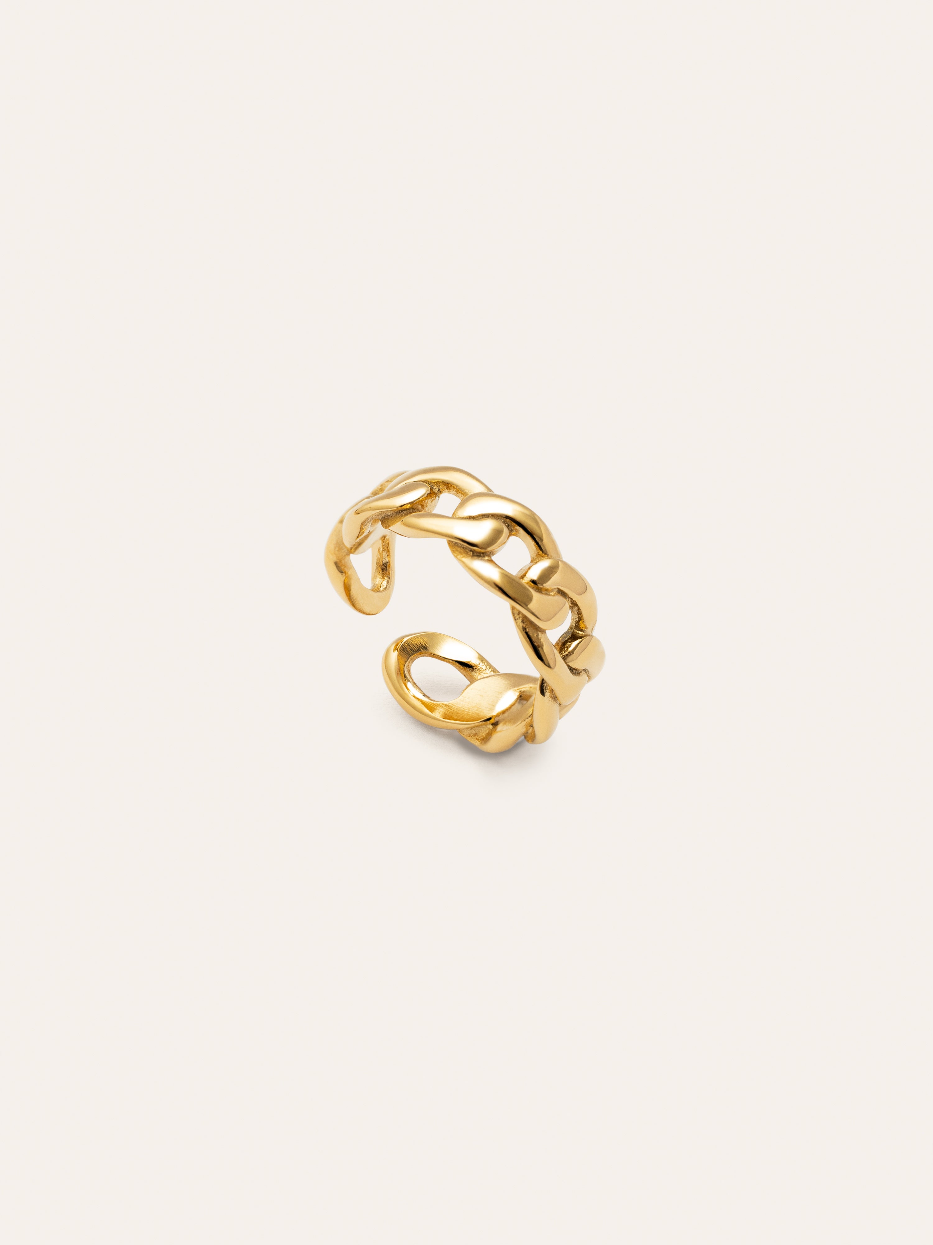 Chunky Link Stainless Steel Gold Ring