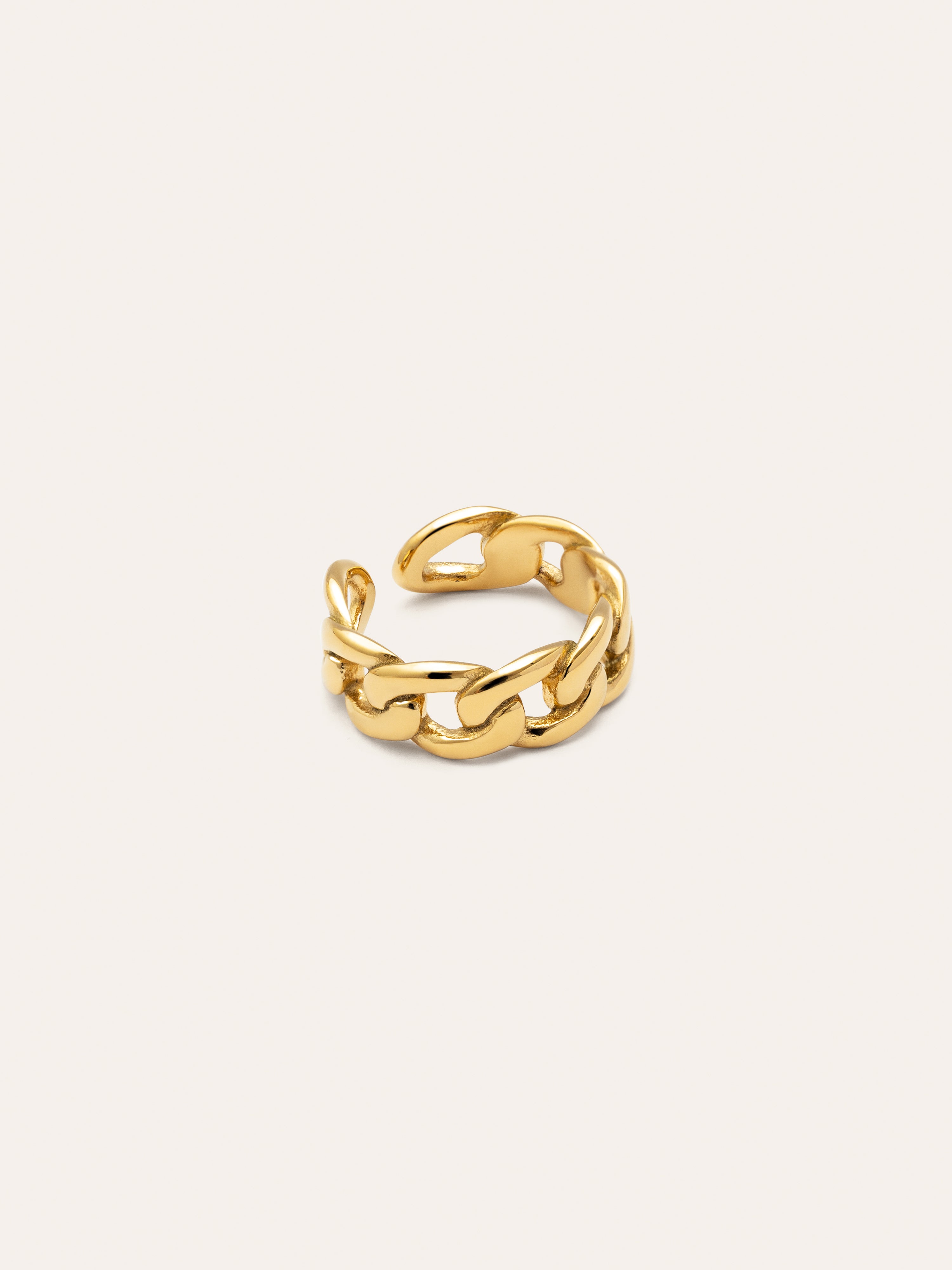 Chunky Link Stainless Steel Gold Ring