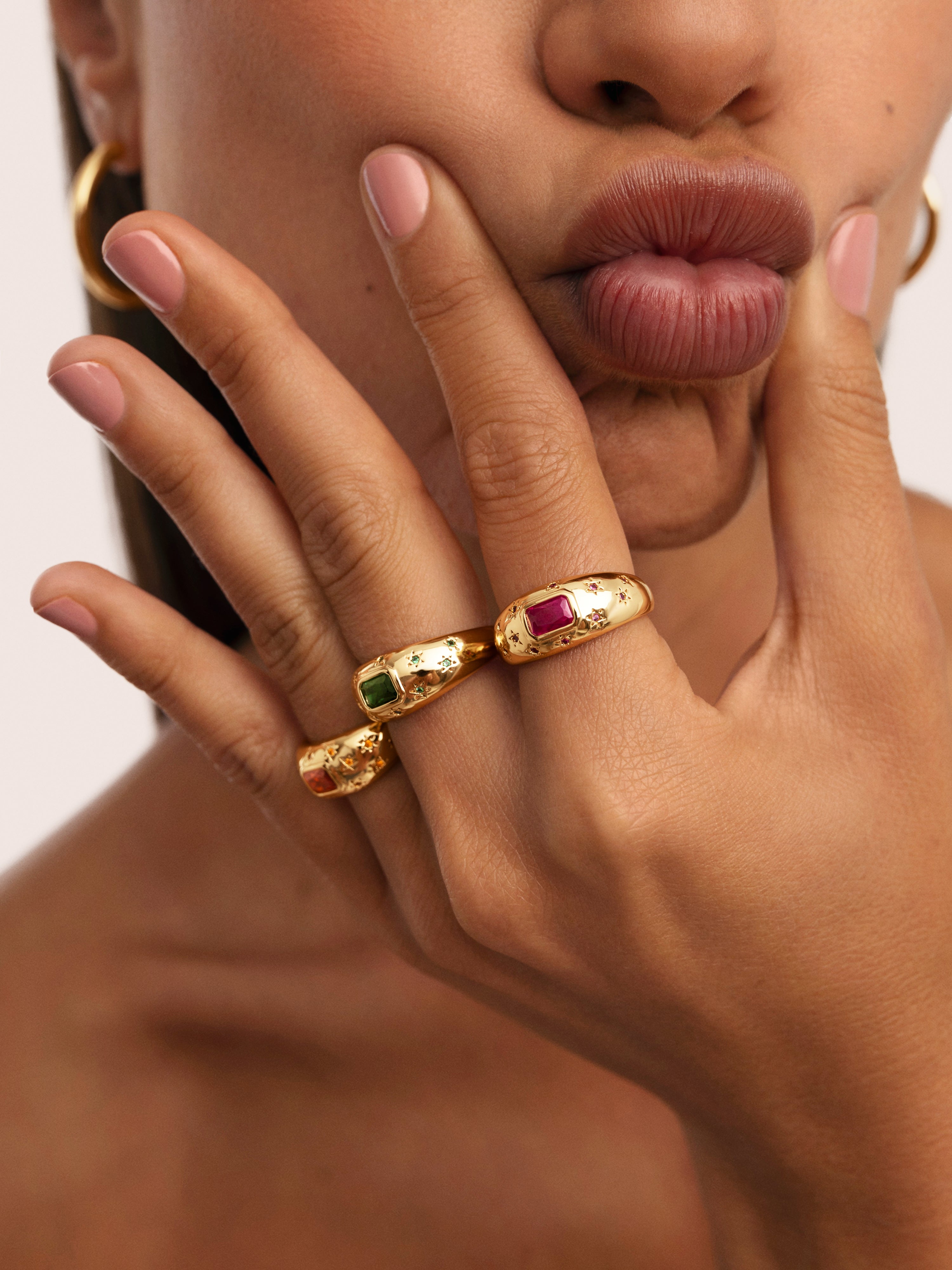 Anillo Charlotte Naranja Baño Oro