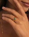 Charlotte Smaragd Ring, vergoldet