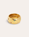 Anillo Curve Rainbow Acero Baño Oro
