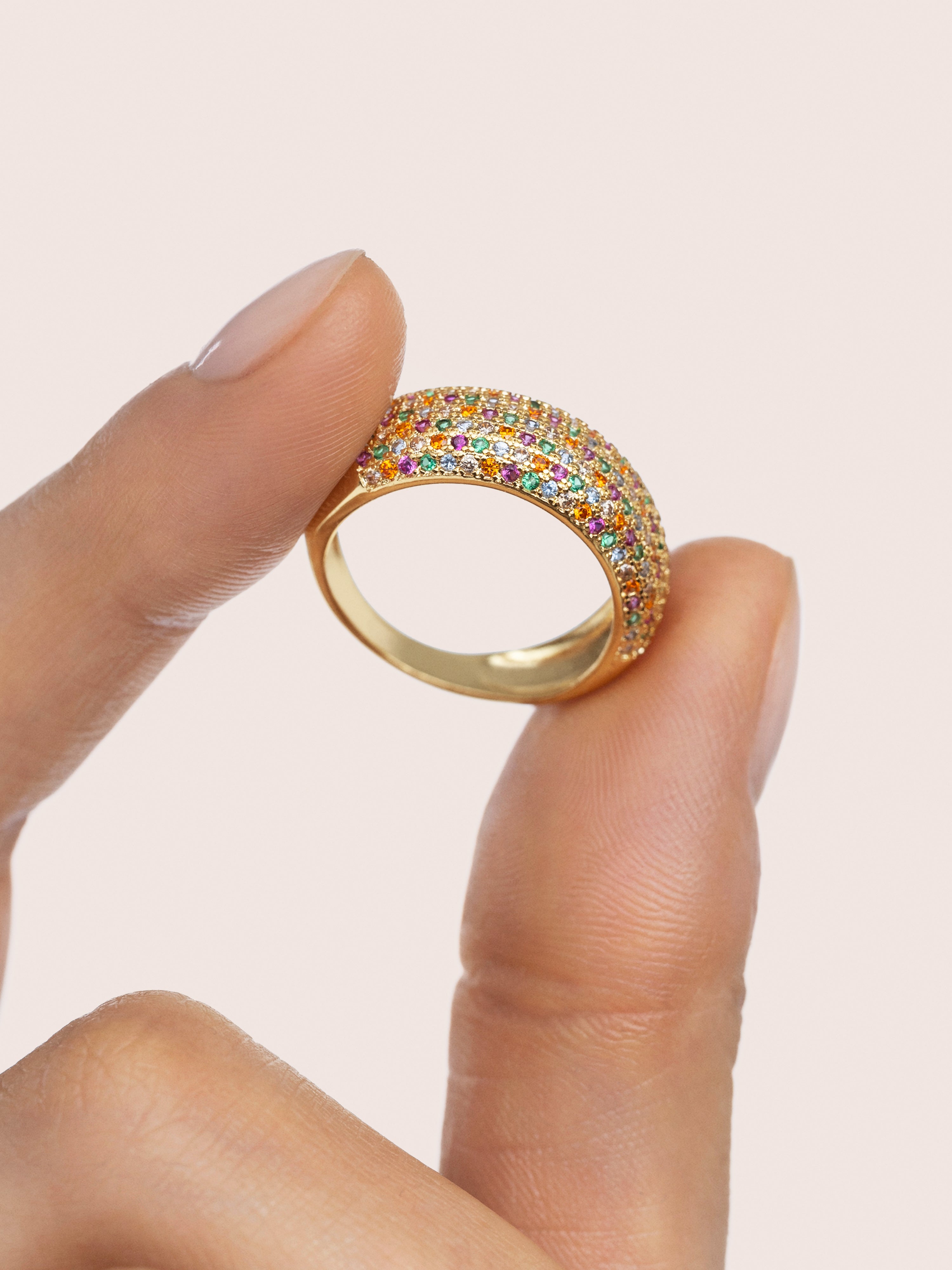 Dancing Colors Ring, vergoldet