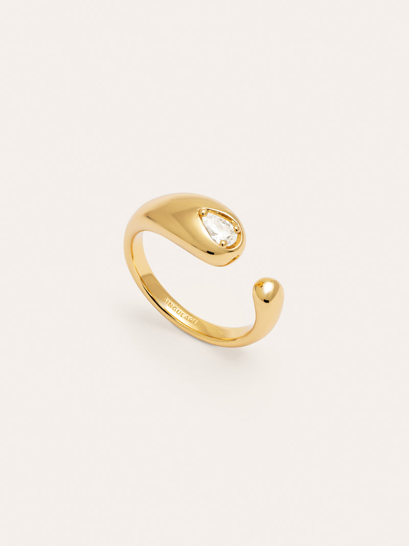 Double Drop Sparks Gold Ring