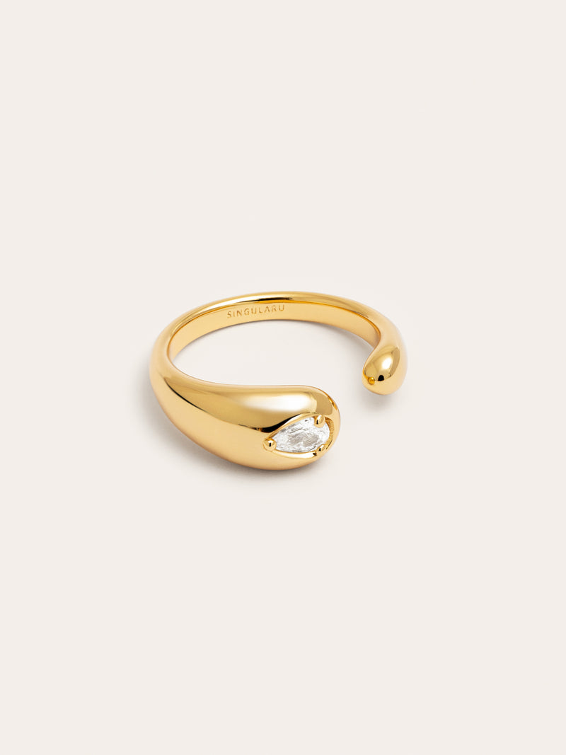 Double Drop Sparks Gold Ring