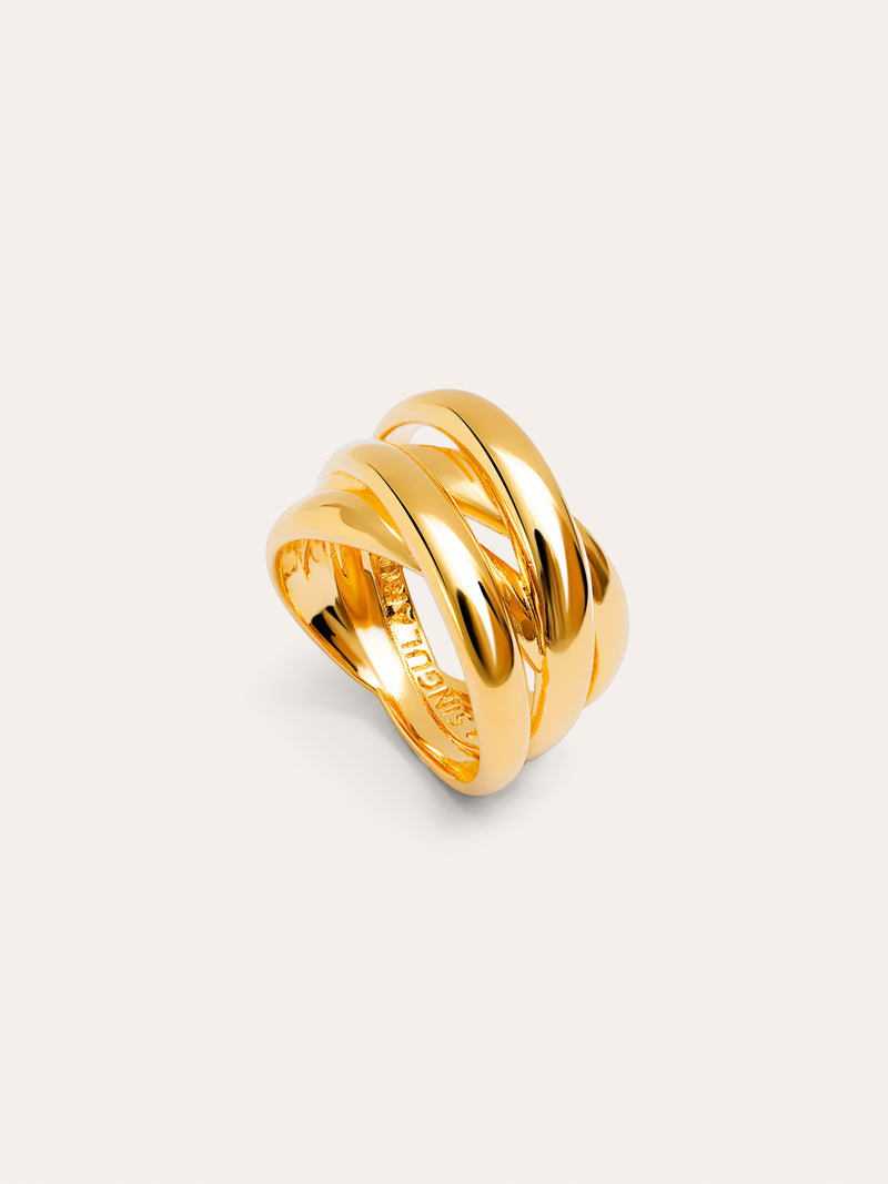Double Cross Ring vergoldet