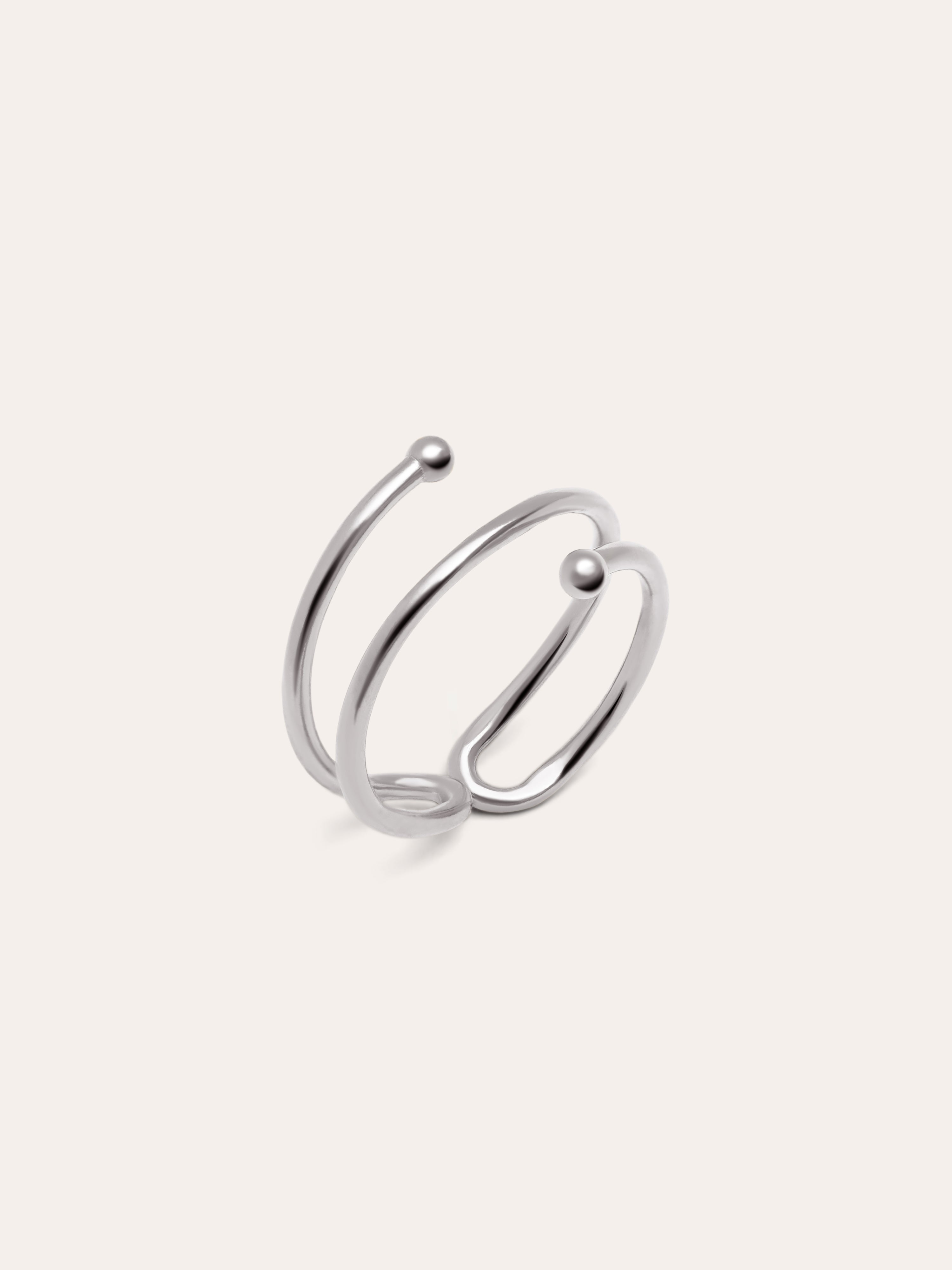 Double Dot Silver Ring