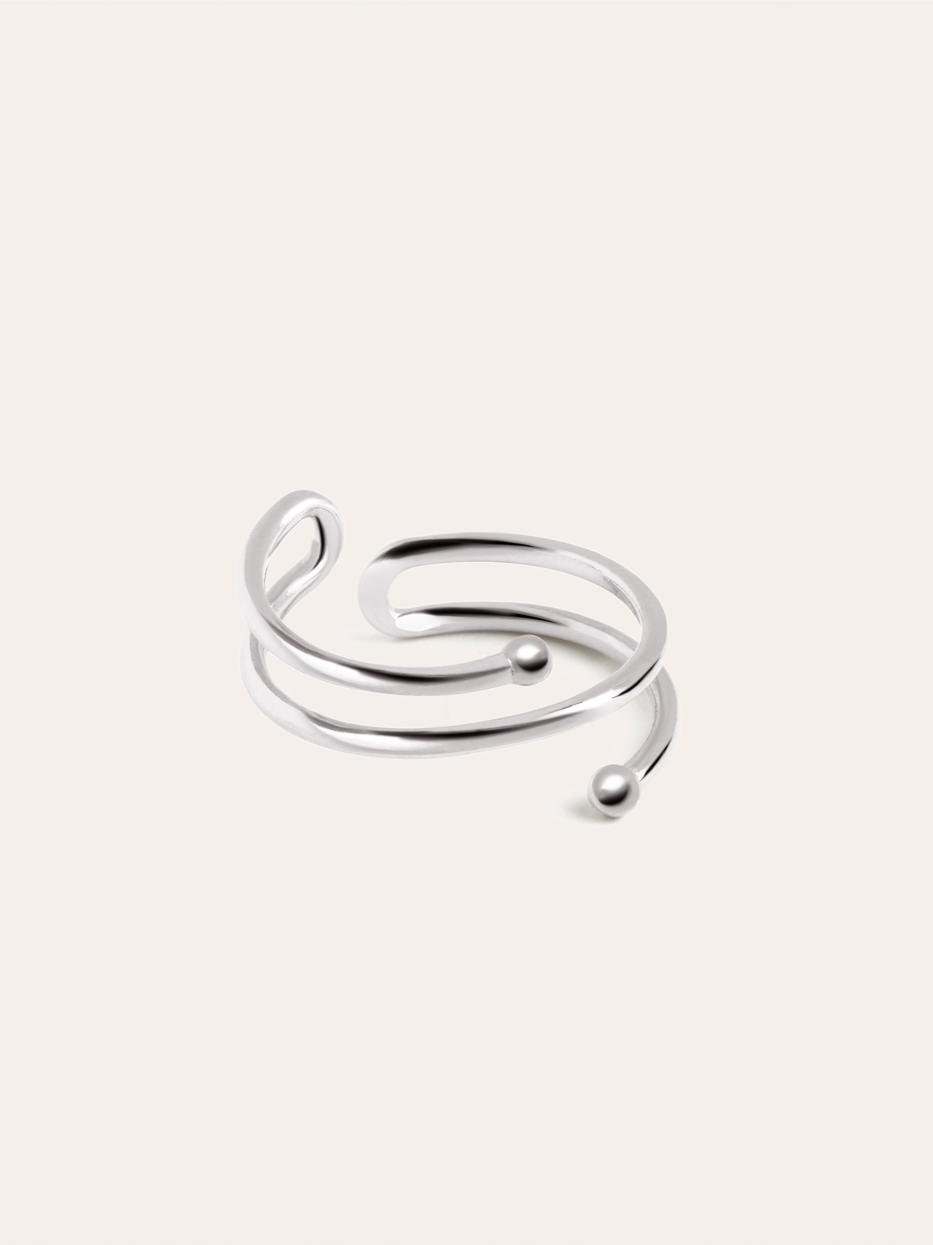 Double Dot Silver Ring