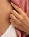 Anillo Doble Gota Pink Baño Oro