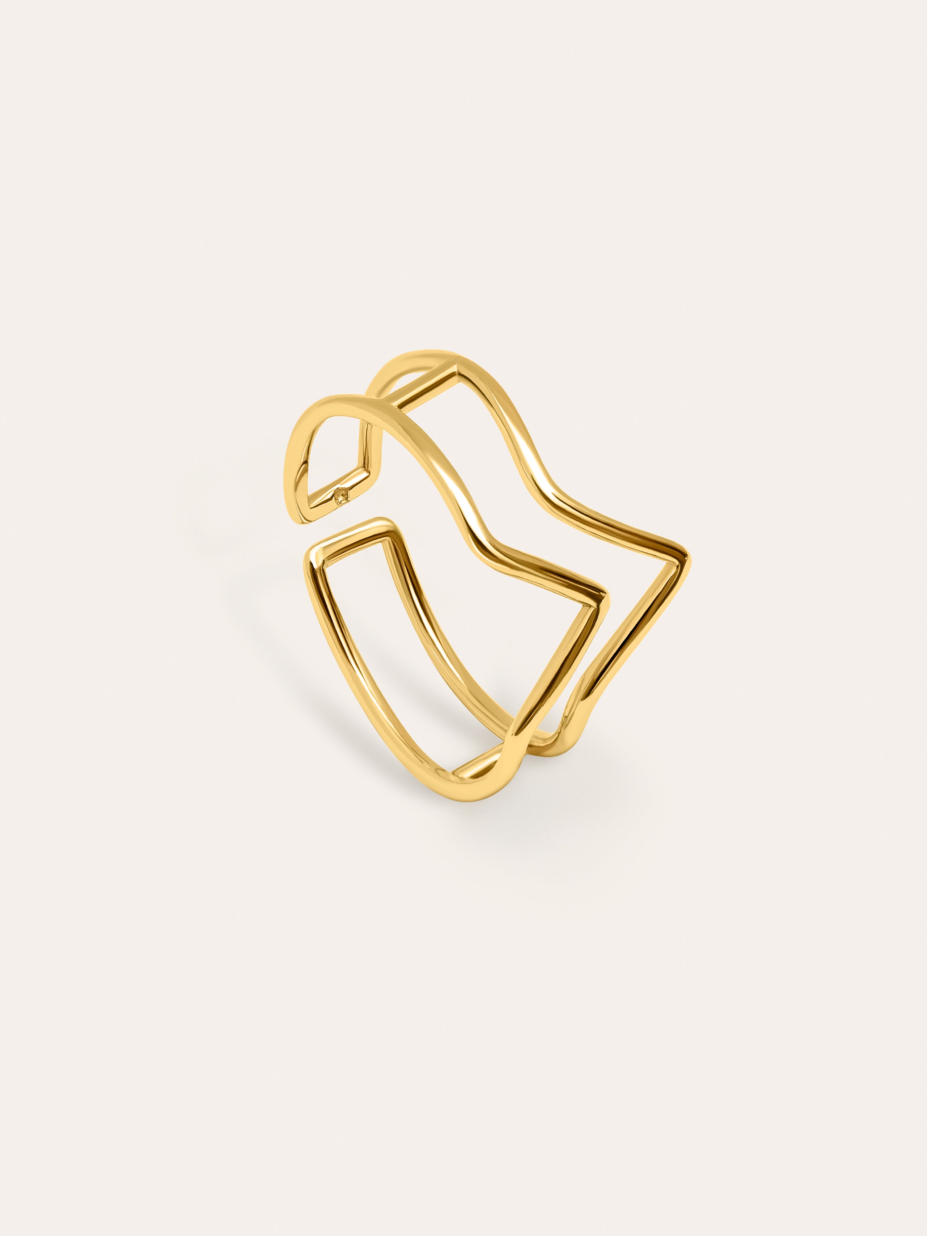 Double Peak Gold Ring