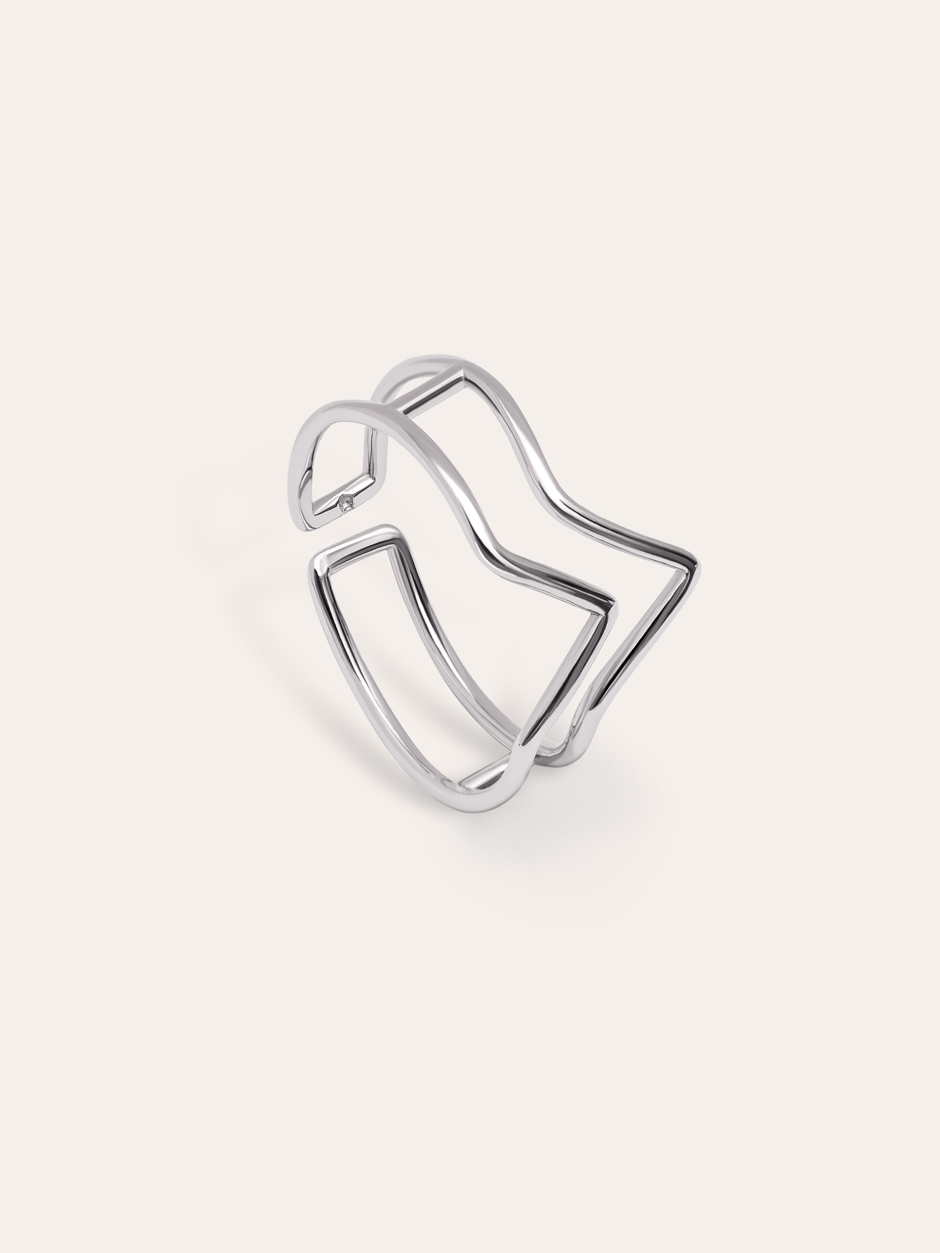 Double Peak Ring Silber