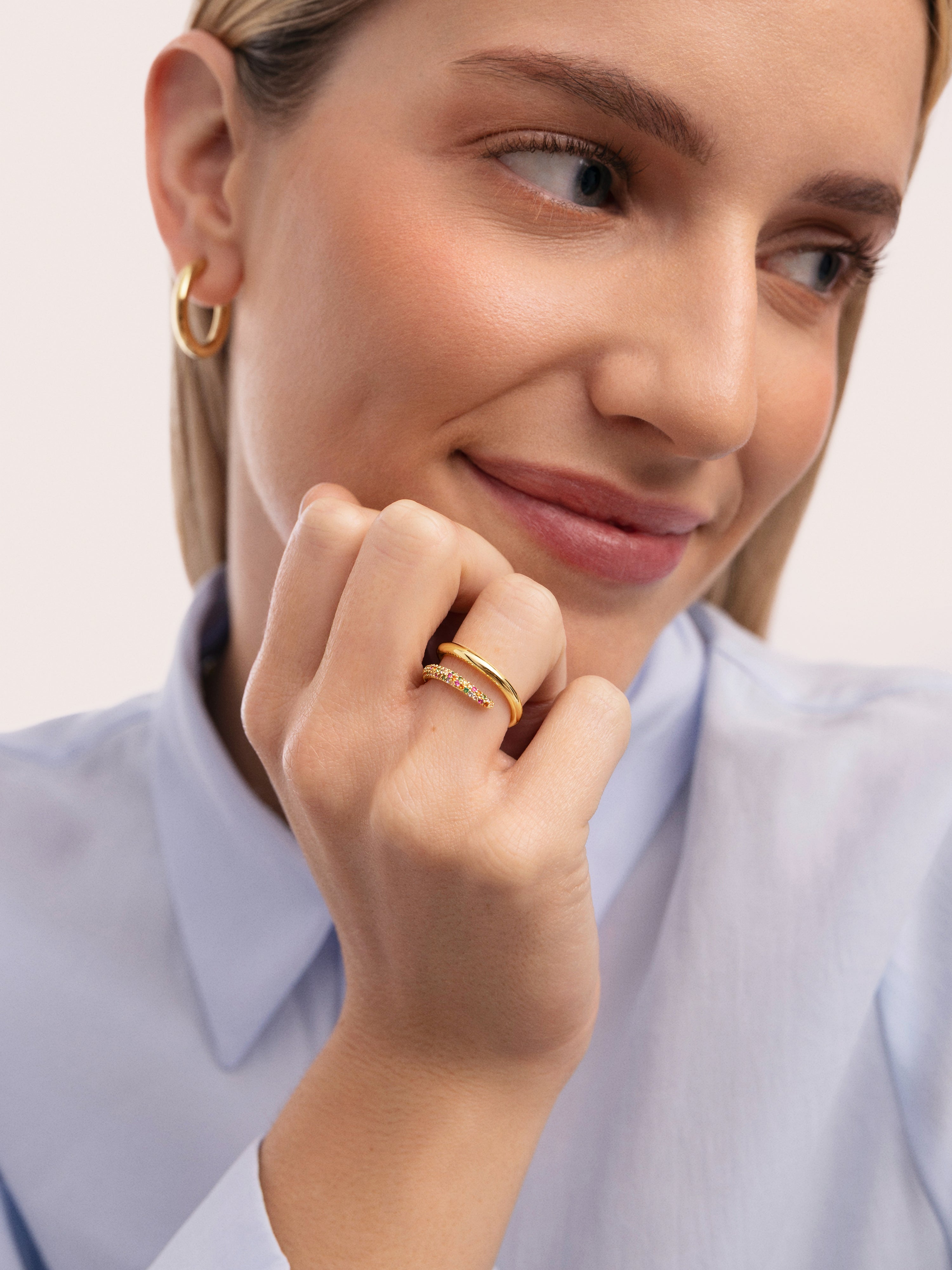 Ring V Scarlett. Messing mit Verguld met 18 kt goud und Ring V Scarlett. Messing mit Verguld met 18 kt goud und