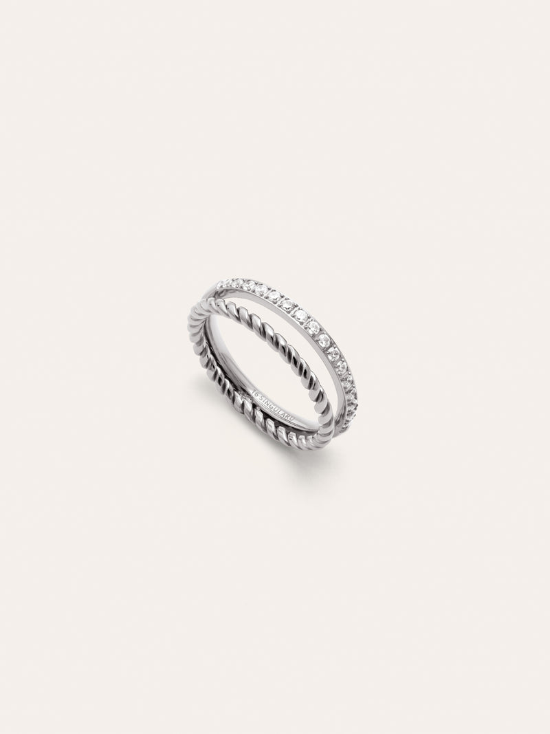 Doble Tressia Spark Stainless Steel Ring 