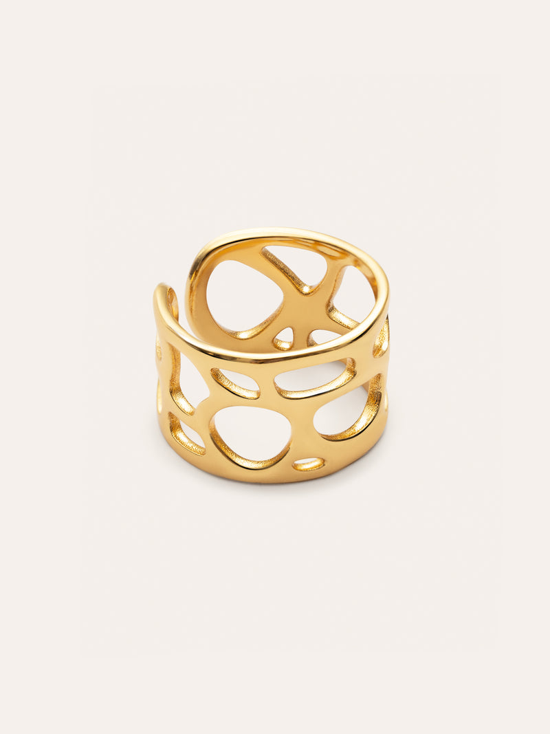 Anel Dotty Banho de Ouro