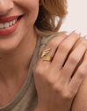 Dove-Ring Edelstahl mit 18kt Goldbeschichtung