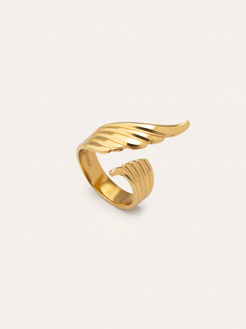 Dove-Ring Edelstahl mit 18kt Goldbeschichtung