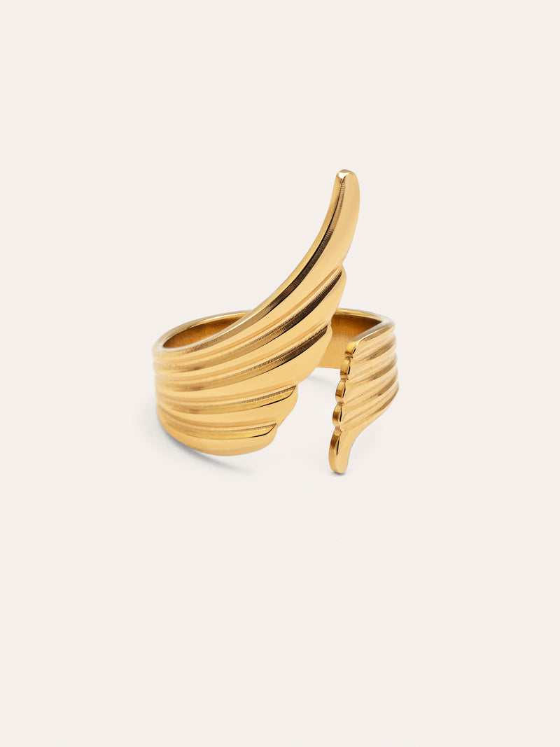 Dove-Ring Edelstahl mit 18kt Goldbeschichtung
