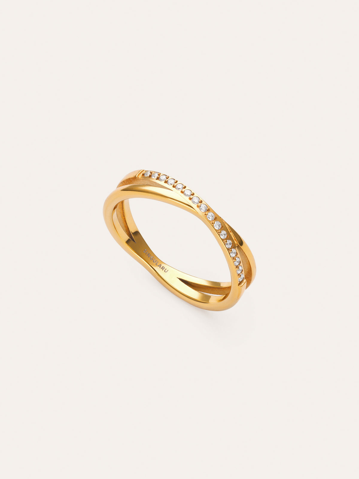 Imagen detalle de Anillo Doble Teresa Sparks Acero Baño Oro