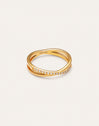 Anillo Doble Teresa Sparks Acero Baño Oro