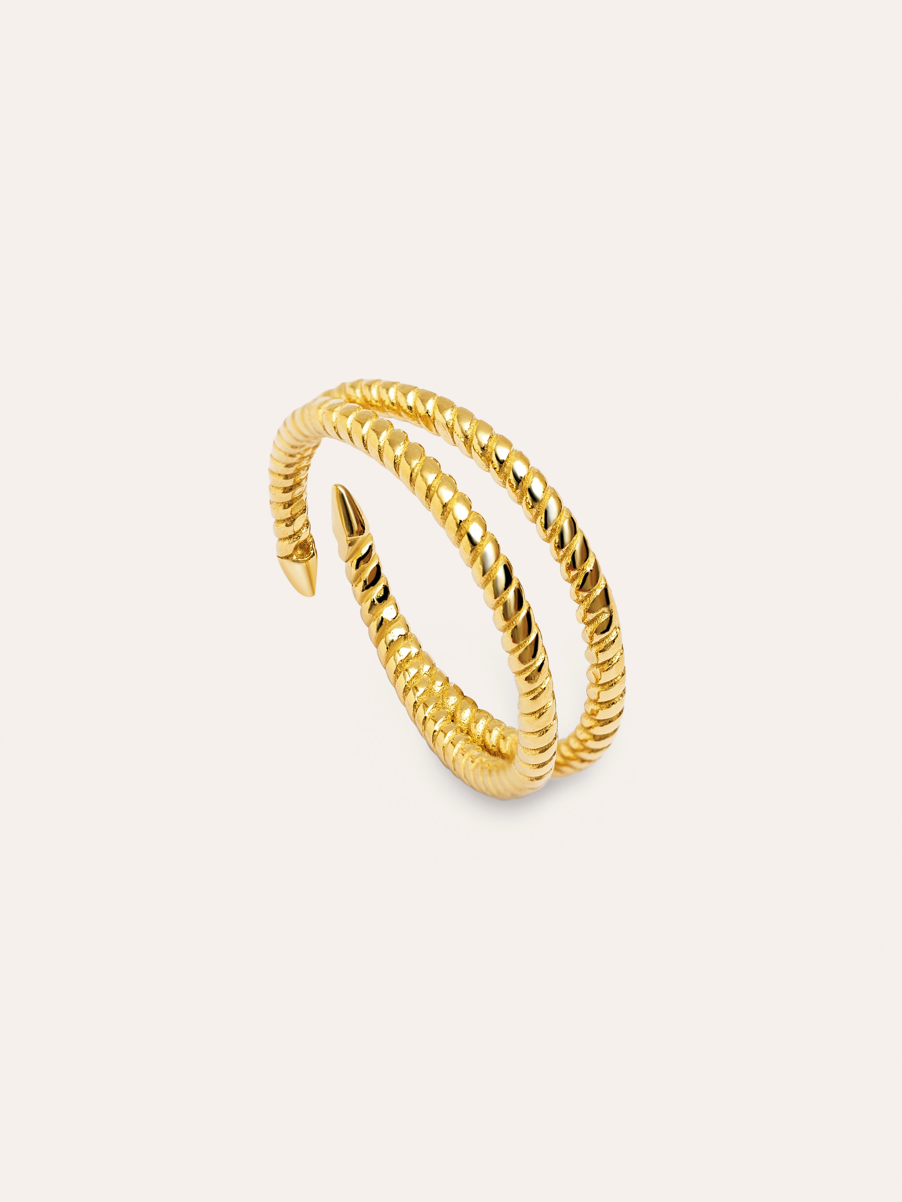 Anillo Doble Twist Baño Oro