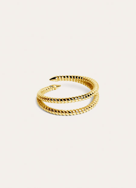 Anillo Doble Twist Baño Oro