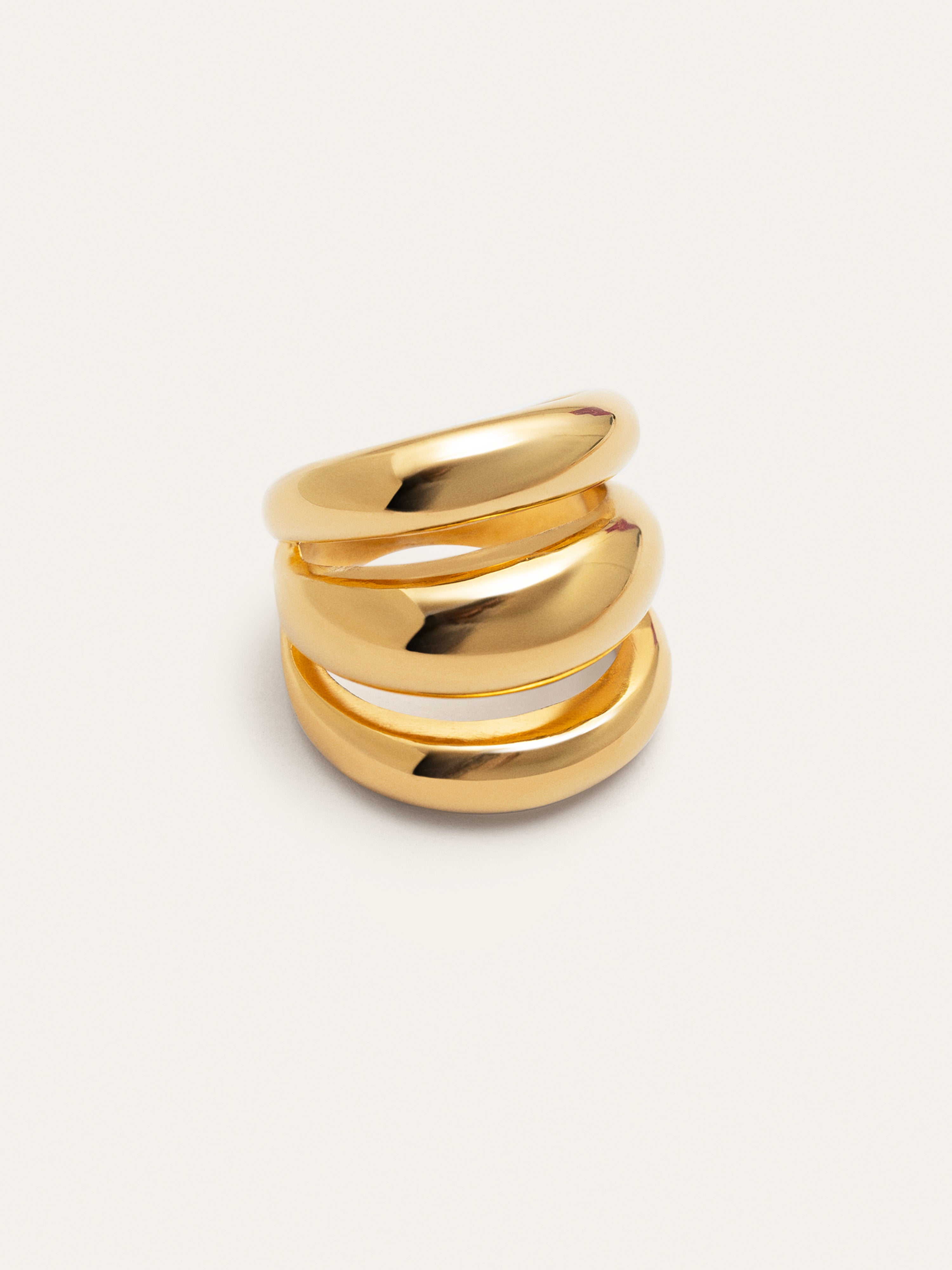 Anillo Dune Aire Acero Baño Oro