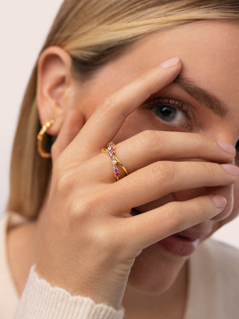 Estelar Cross Ring, vergoldet