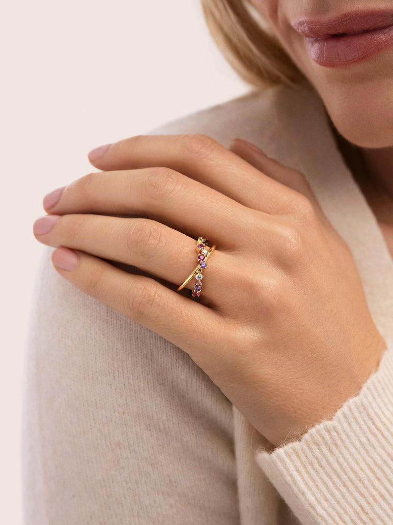 Estelar Cross Ring, vergoldet