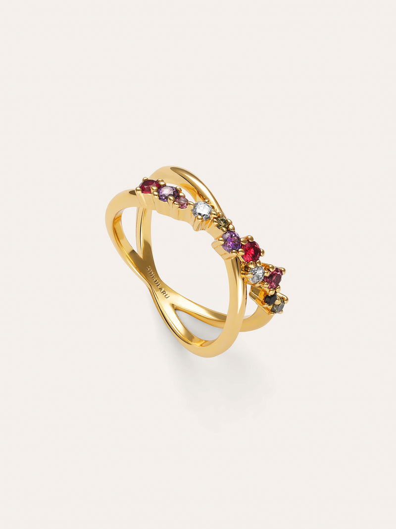 Estelar Cross Ring, vergoldet