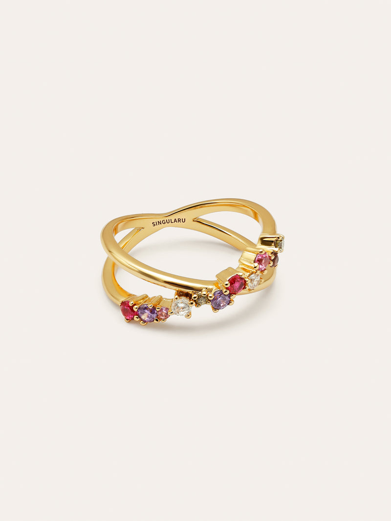 Estelar Cross Ring, vergoldet
