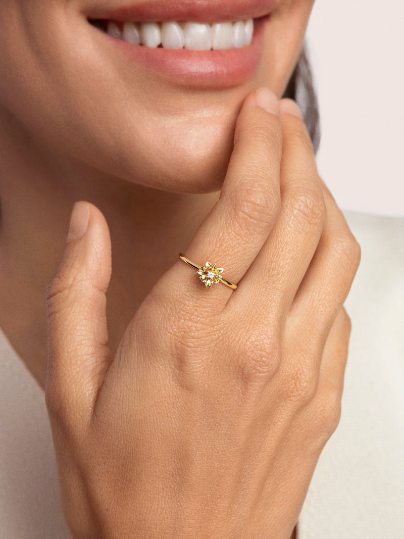 Gardenia Ring, vergoldet 