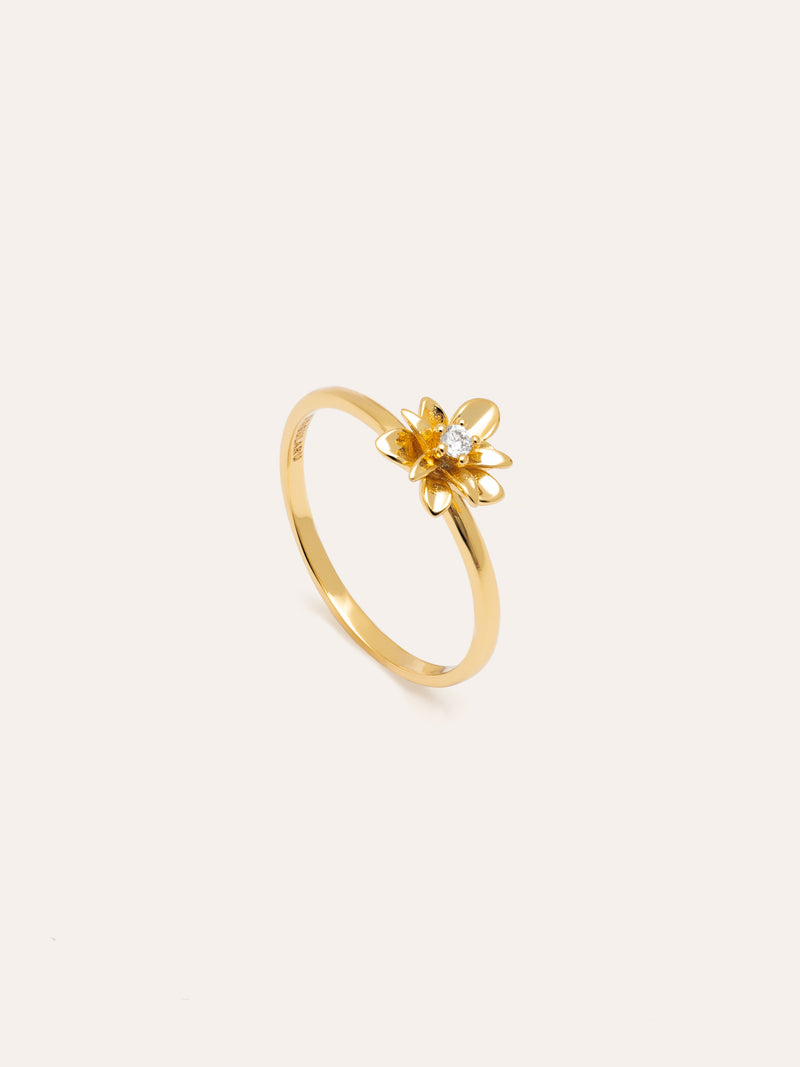 Gardenia Ring, vergoldet 