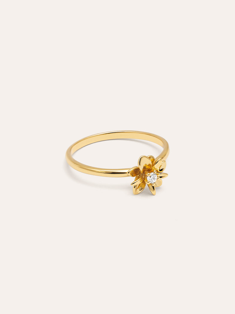 Gardenia Ring, vergoldet 