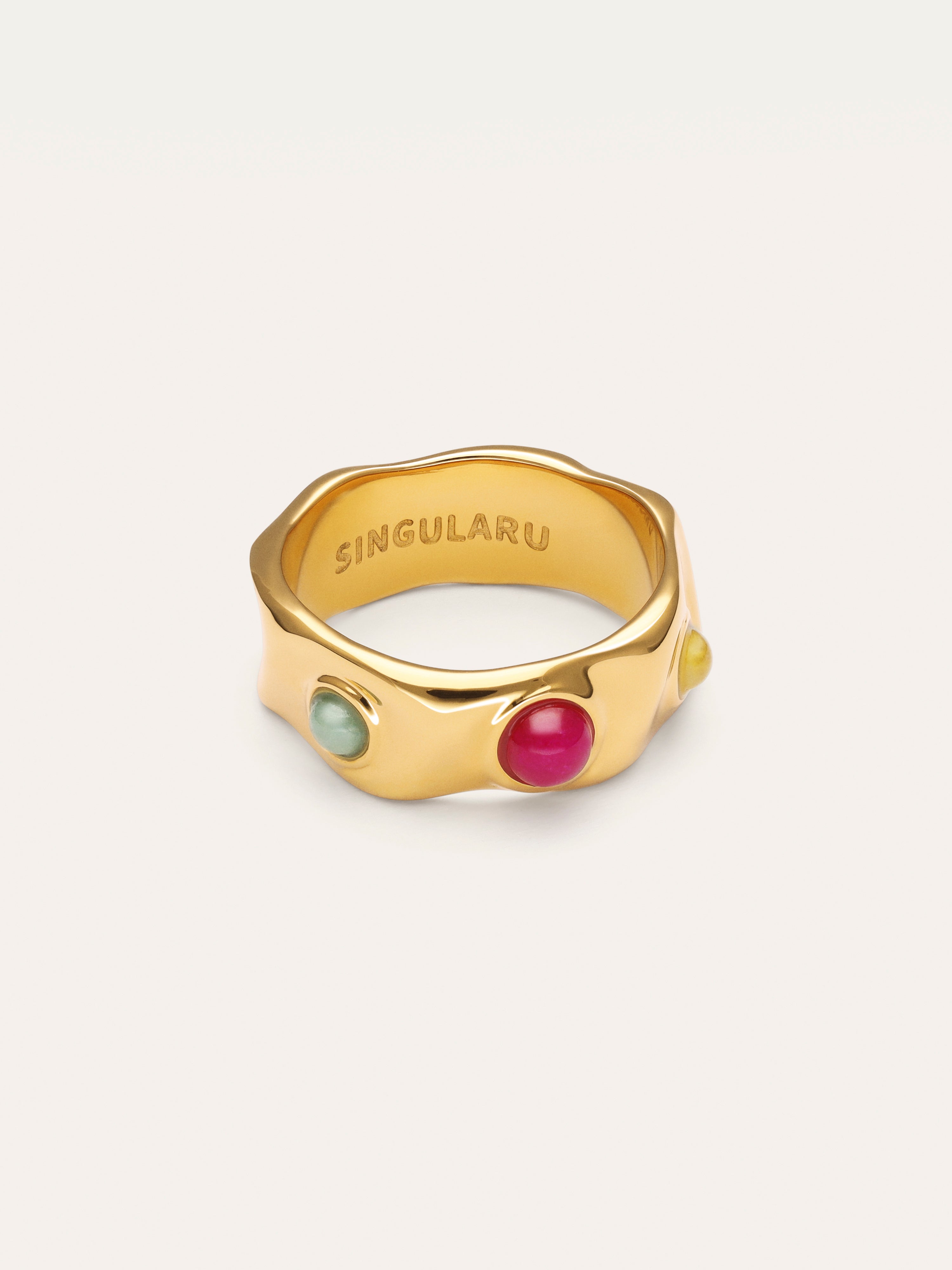 Anillo Gina Acero Baño Oro