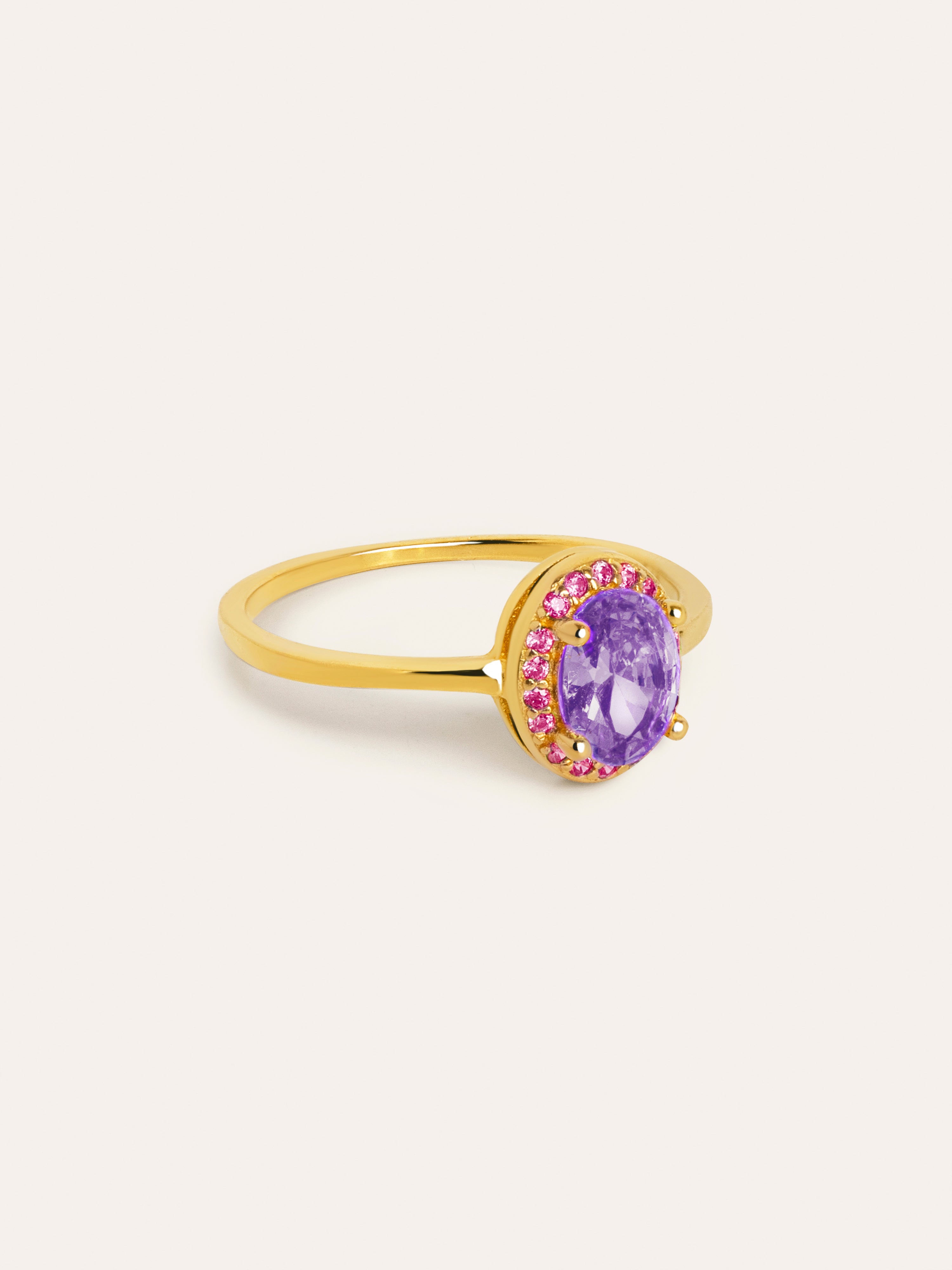 Anillo Grape Colors Baño Oro