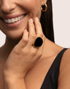 Bague Ibiza Black Acier Plaqué Or