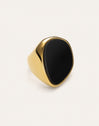 Bague Ibiza Black Acier Plaqué Or
