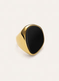 Black Ibiza Stainless Steel Gold Ring