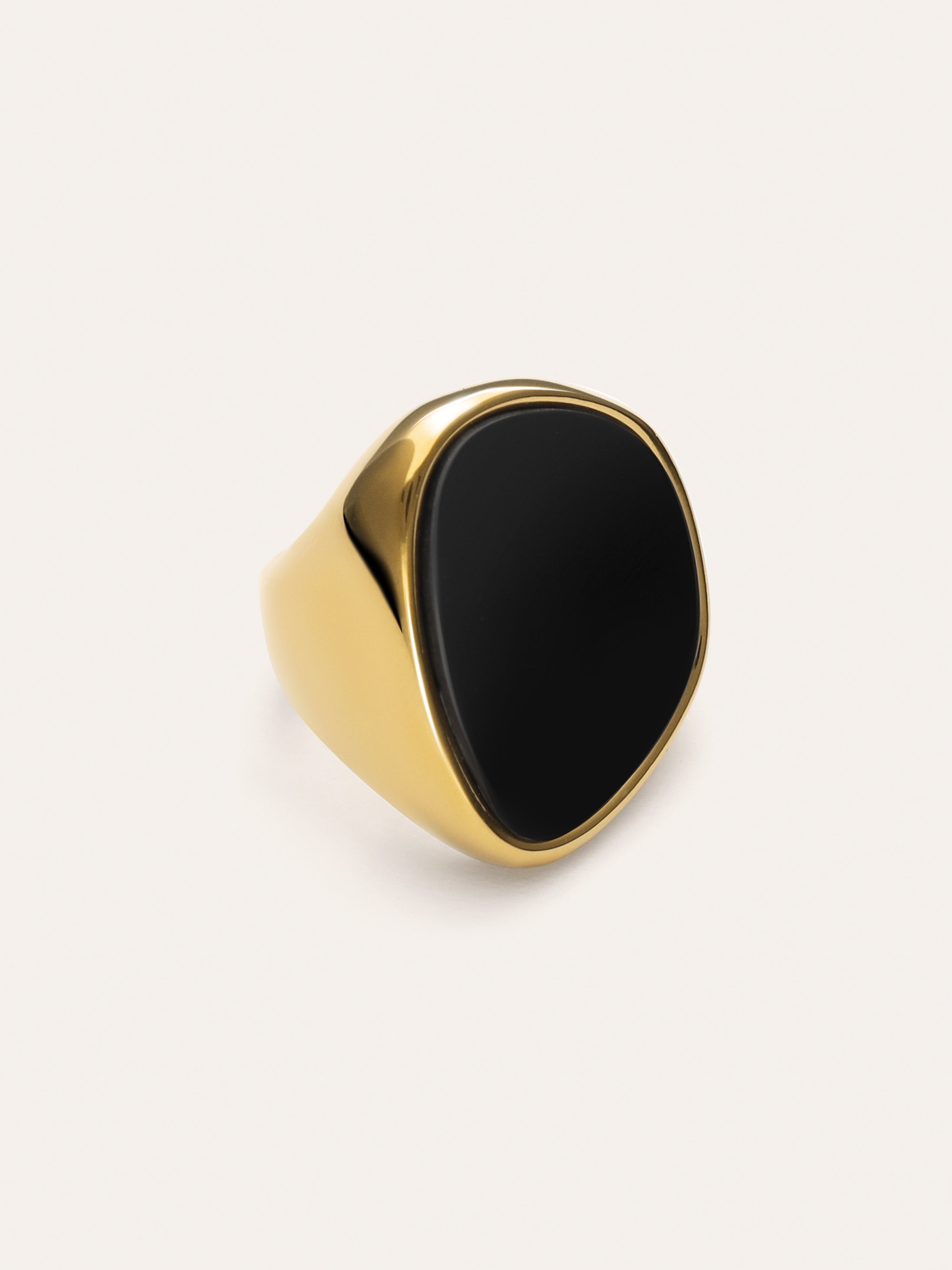 Bague Ibiza Black Acier Plaqué Or