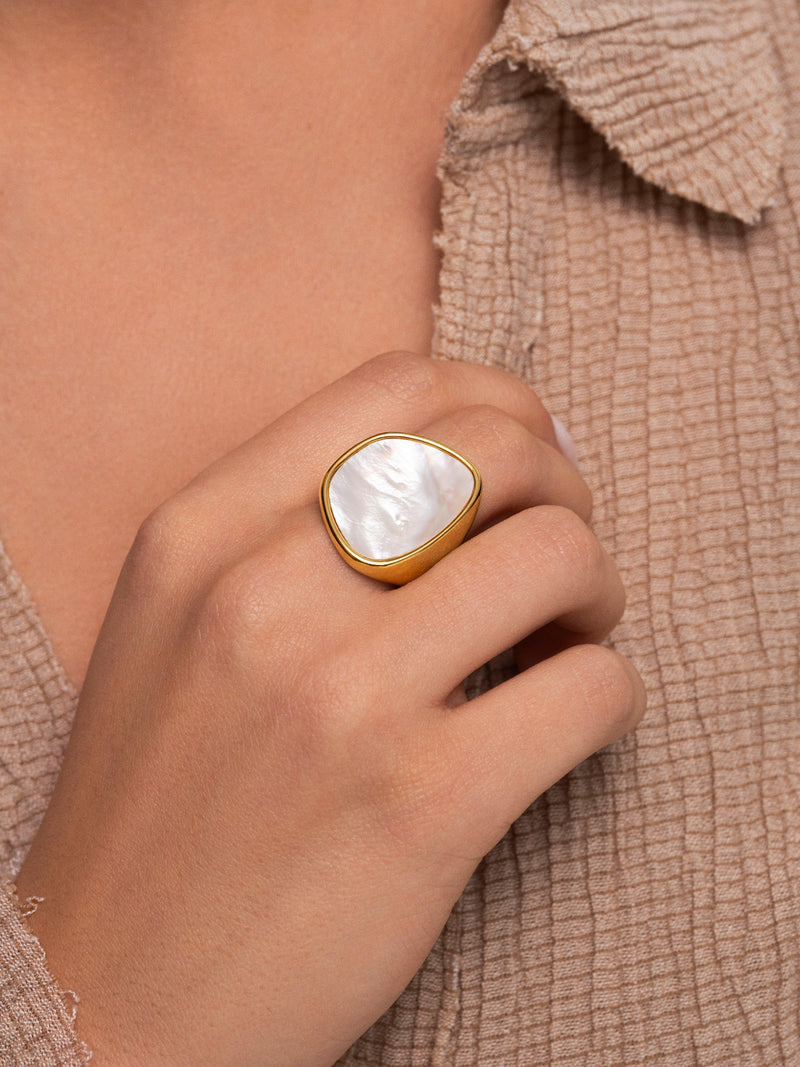 Ibiza Ring, Edelstahl, vergoldet