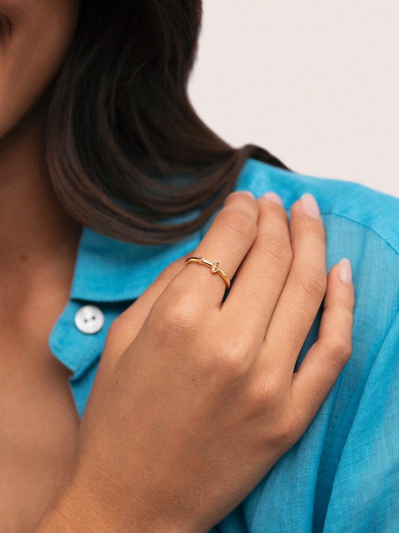 Anello Leonor Calid Placcato Oro