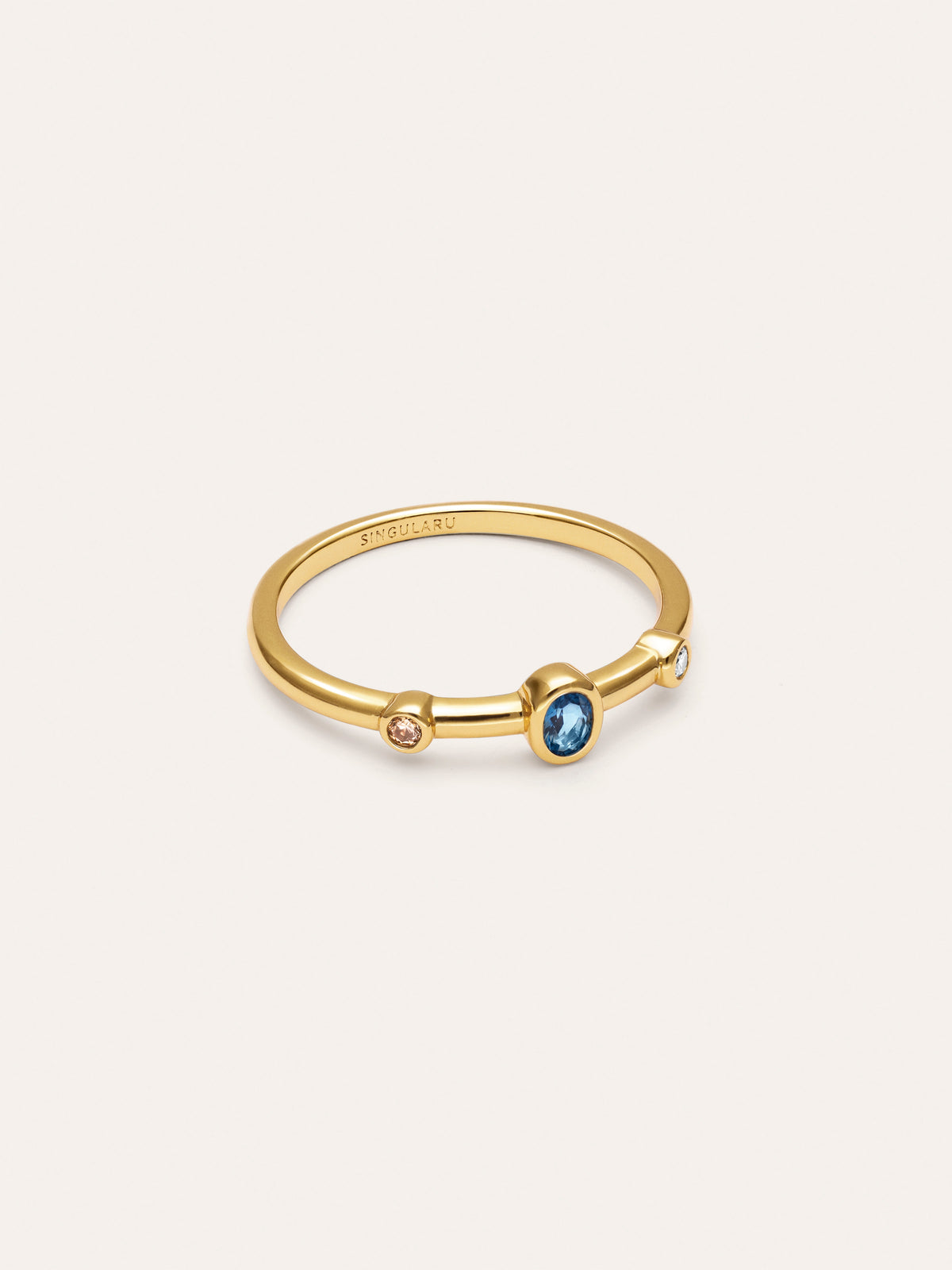 Anello Leonor Indaco Placcato Oro