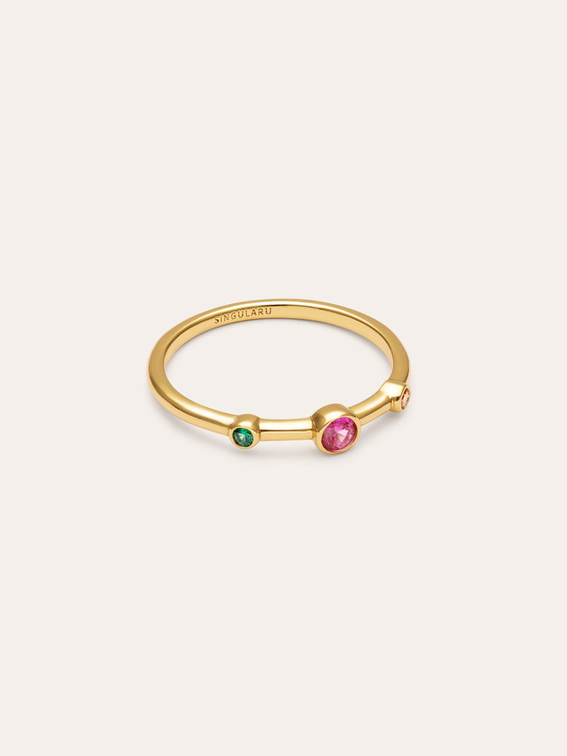 Anello Leonor Rosa Placcato Oro